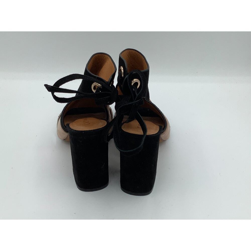 Coach Womens Chunky Heels‎ Black Beige Suede Super Chic Size 7 - Picture 6 of 8